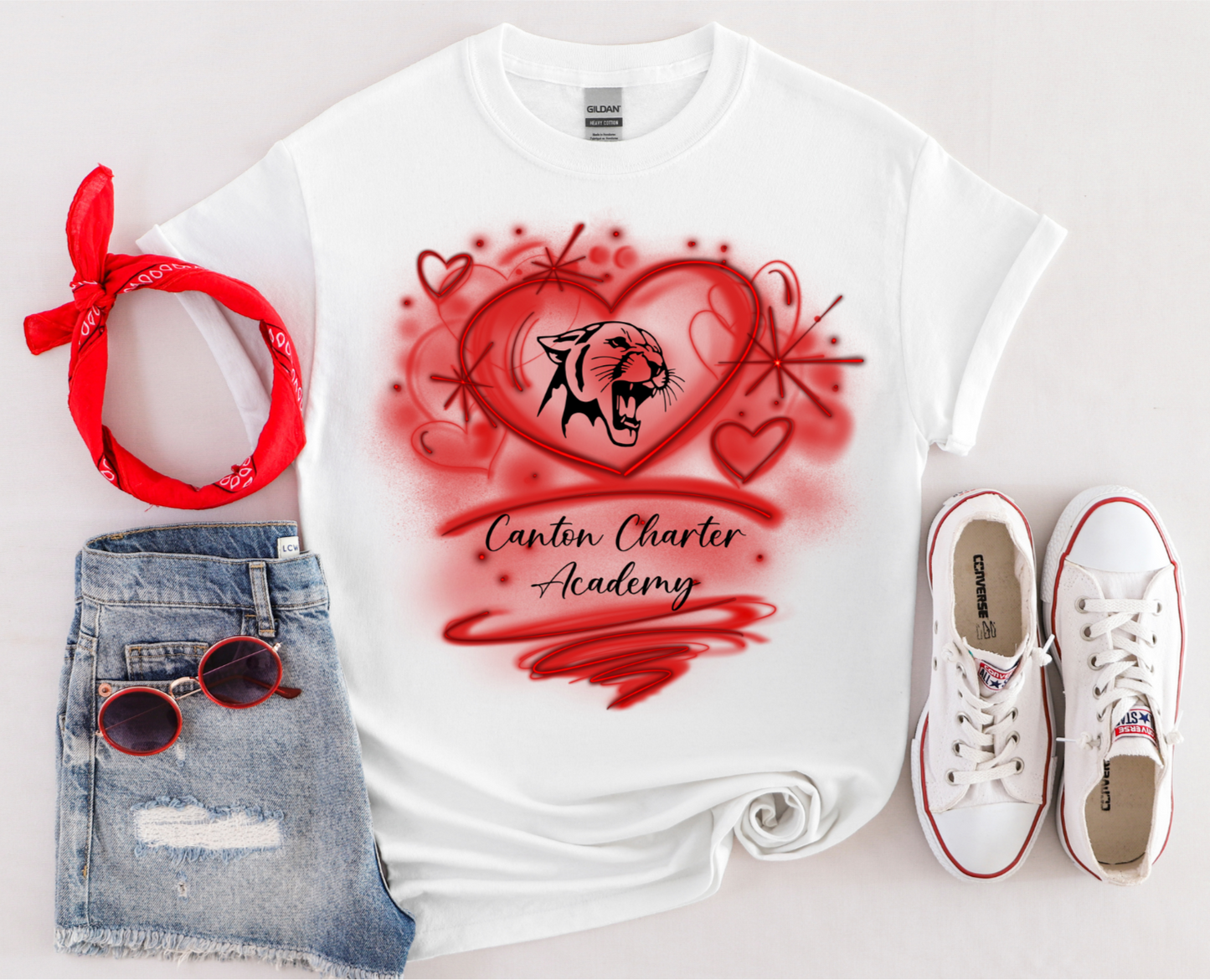 Short Sleeve CCA Airbrush Effect T-Shirt - Youth and Adult Sizes