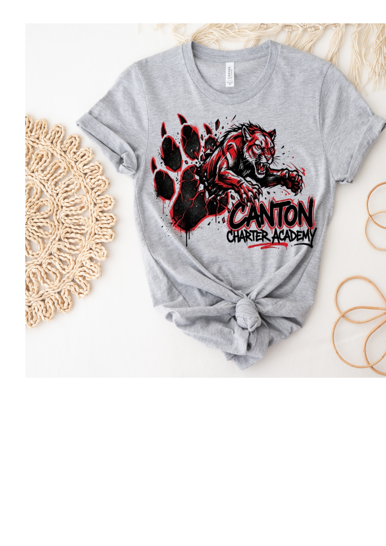 Short Sleeve Polyester T-Shirt - Cougar Jumping Out of Paw Design - Youth and Adult Sizes