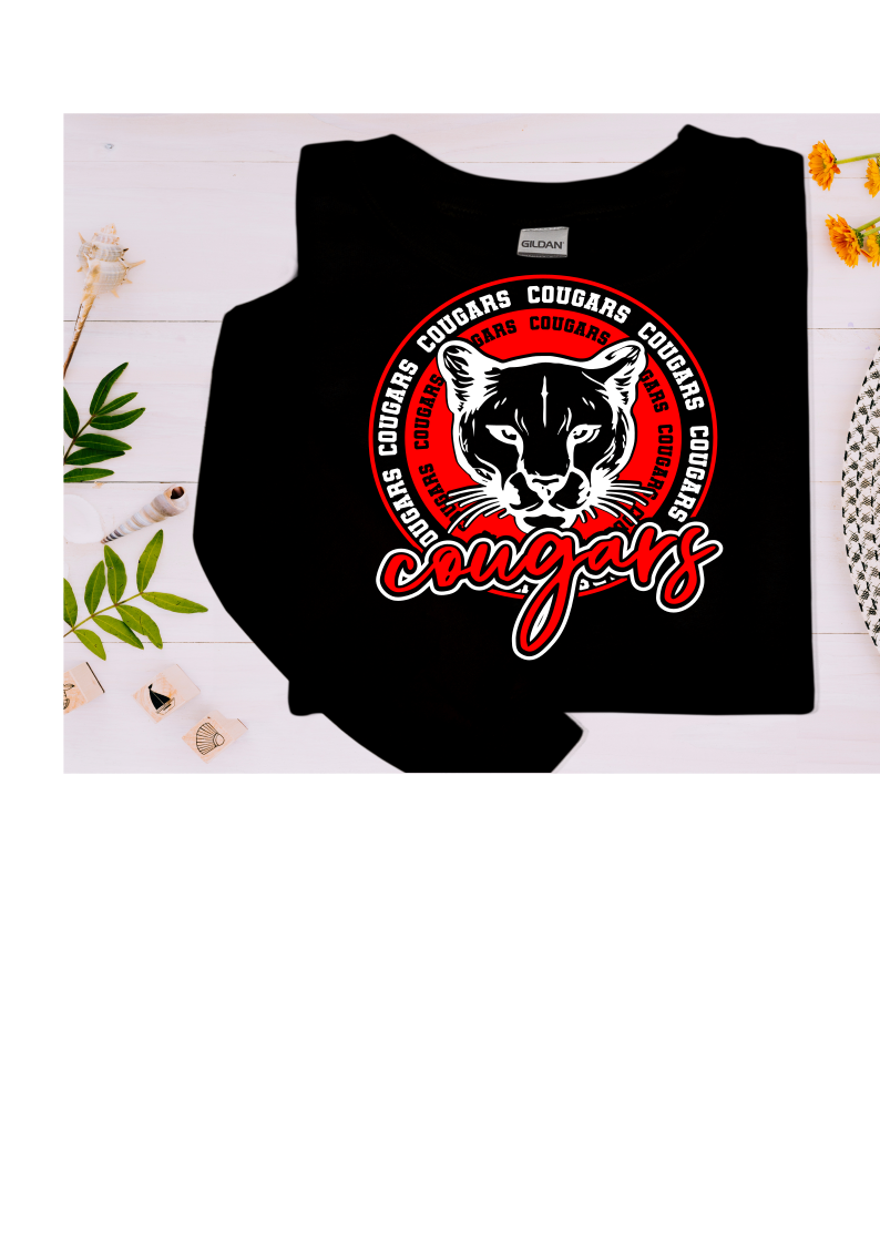 Sweat Shirt - Circle Cougar Design - Youth and Adult Sizes