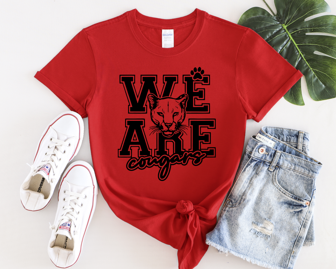 Red CCA Heart T-Shirt - Vinyl on 100% Cotton - Youth and Adult Sizes