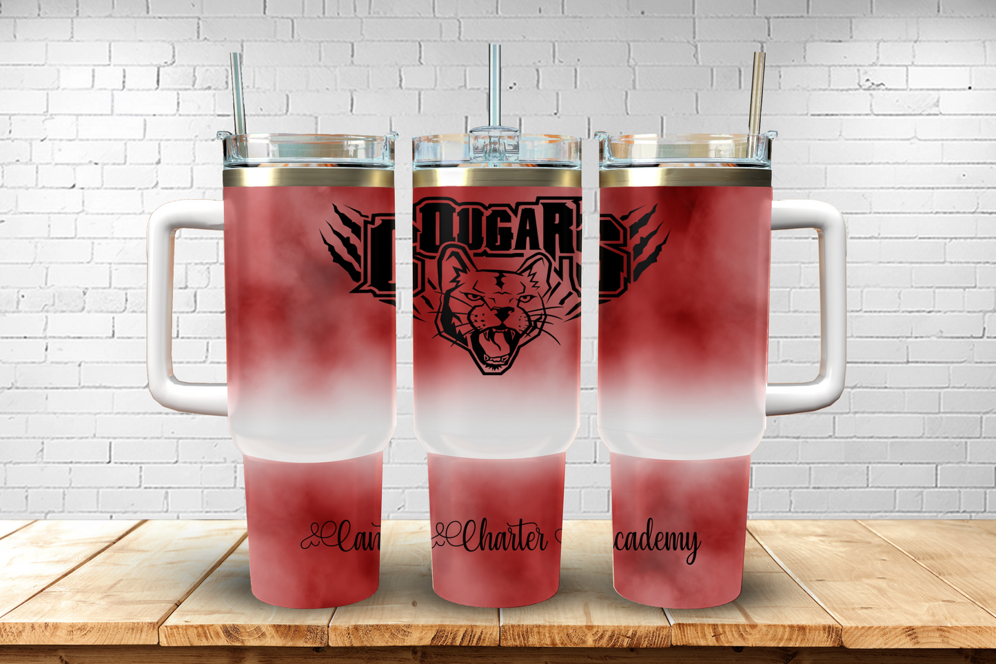 40oz CCA Cougar Red and White Tumbler