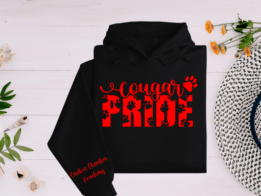 Hoodie - Cougar Pride - Sleeve Detail - Youth and Adult Sizes