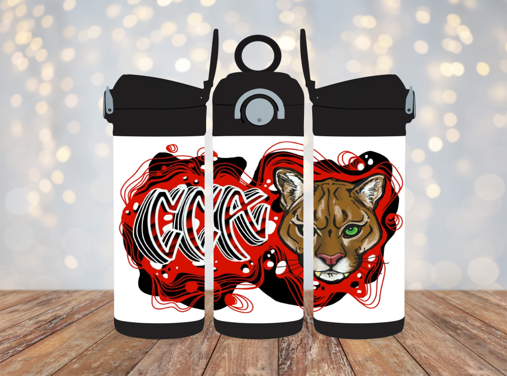 12oz Graffiti CCA Design Kids Flip Top Water Bottle