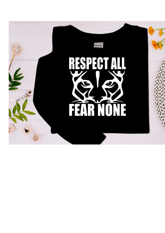 Sweat Shirt - Respect All Design in White Vinyl - Youth and Adult Sizes