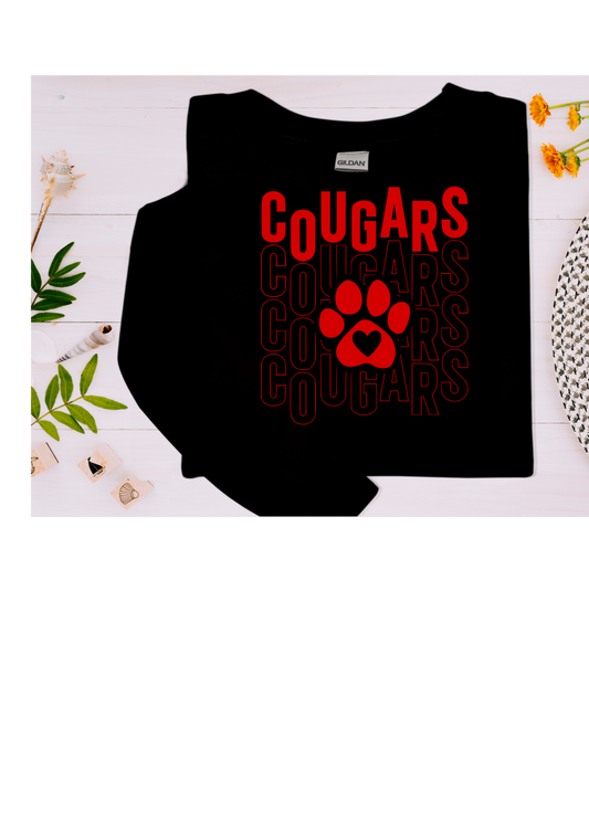 Sweat Shirt - Stacked Cougar Design - Youth and Adult Sizes