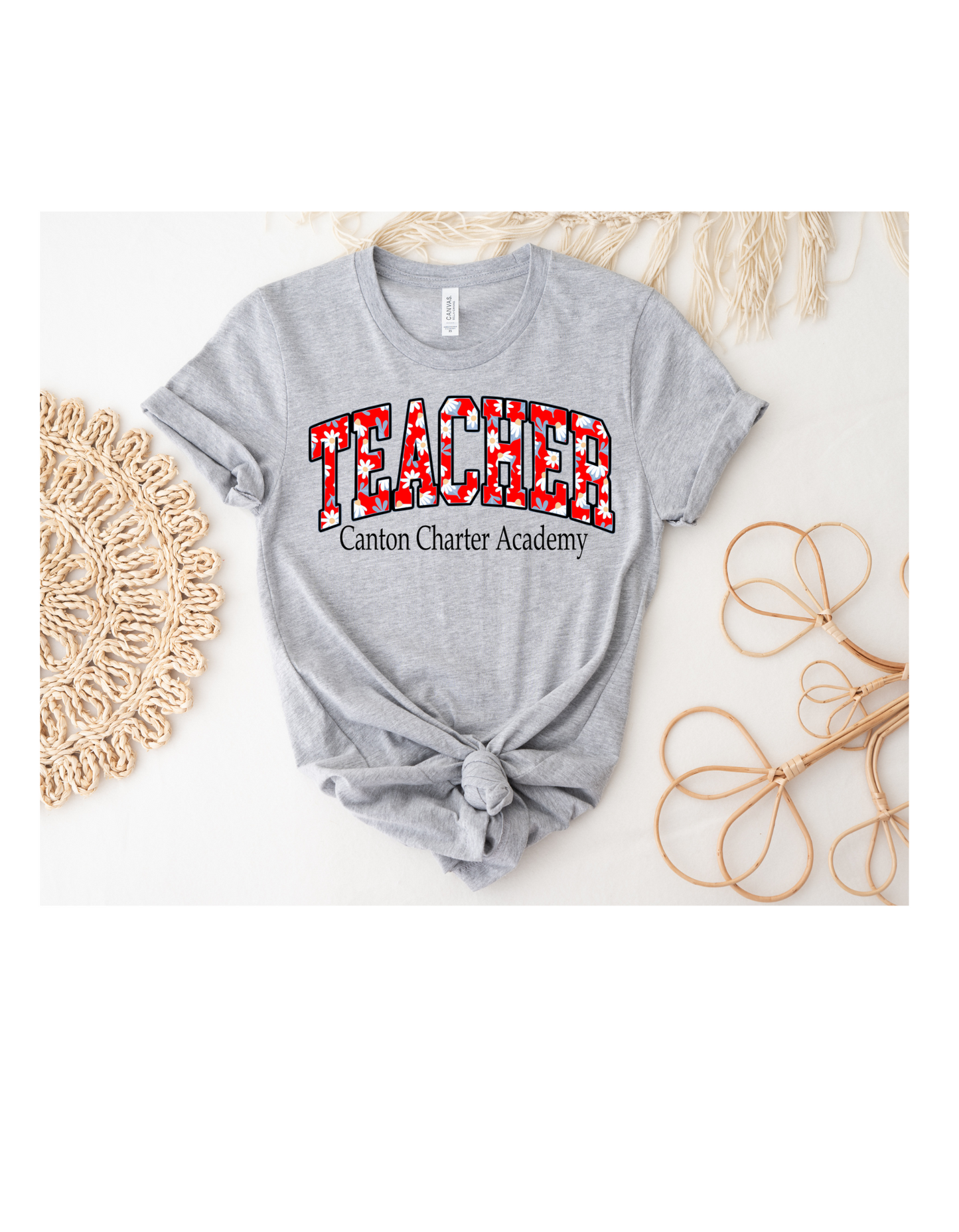 Gray Short-Sleeved Sublimated Teacher CCA T-shirt