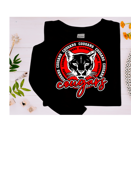 Sweat Shirt - Circle Cougar Design - Youth and Adult Sizes