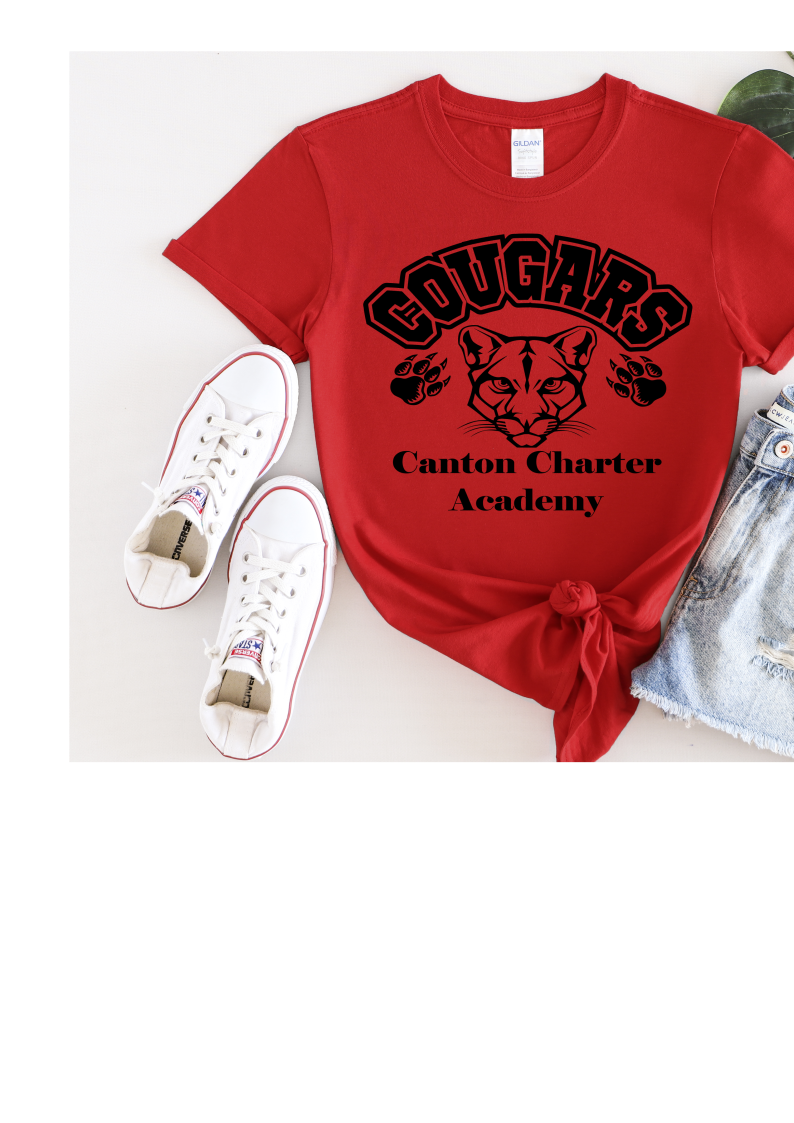 Short Sleeve T-Shirt - Original Cougar Mascot Design - Youth and Adult Sizes
